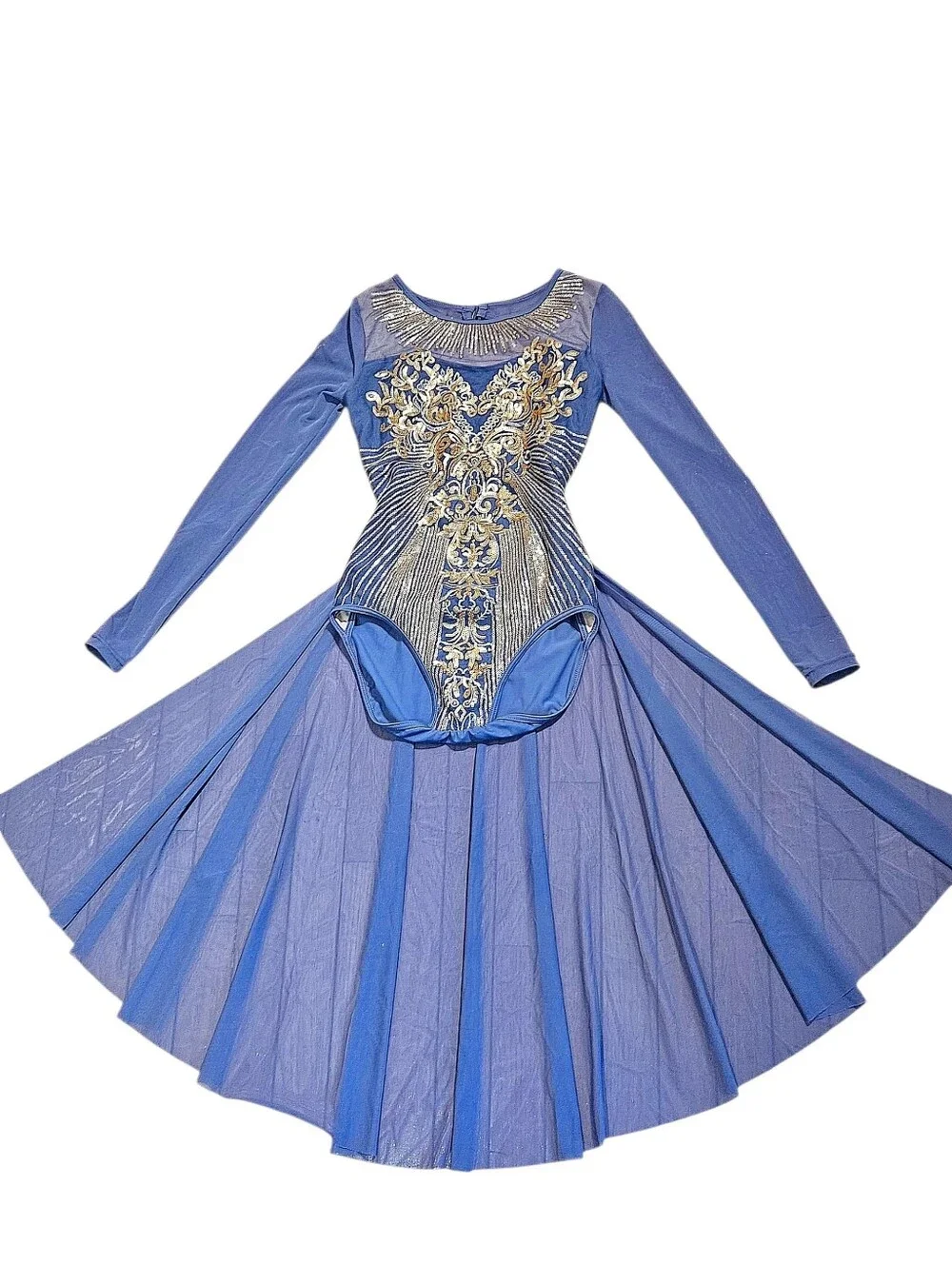 Weissman Elite Competition Solo Costume Radiant Sequin Mesh Dress Lyrical LC